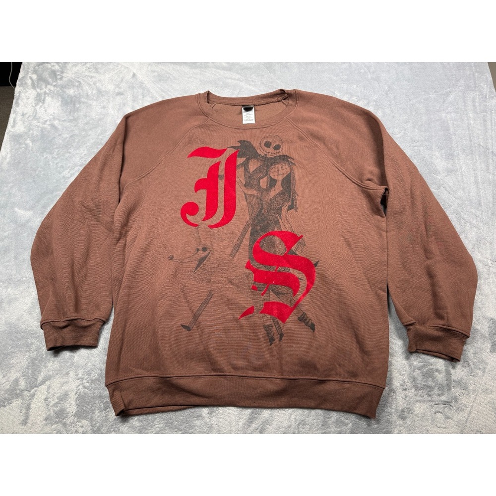 Disney Nightmare Before Christmas Sweatshirt Women 2XL/19 Brown Jack Skellington